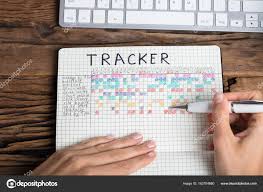 Person Drawing Tracker Chart Stock Photo Andreypopov