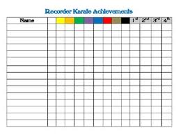 Recorder Achievement Chart