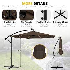 Hanging Patio Umbrella With Led Lights