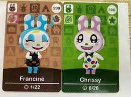 We did not find results for: Animal Crossing Amiibo Pvc Card 299 300 Chrissy Francine New Horizons Nfc Tag Ebay