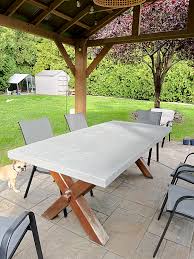 Cement Coating An Outdoor Table