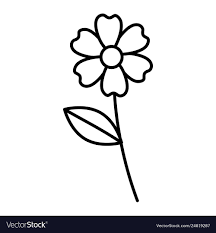 beautiful flower drawing monochrome