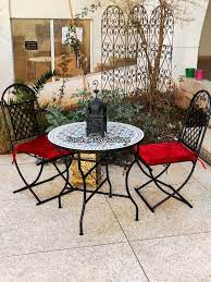 Garden Table Made Of Mosaic With 4