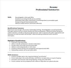 Resume Skills Summary Resume Qualifications Summary   sample   ResumeWriting com