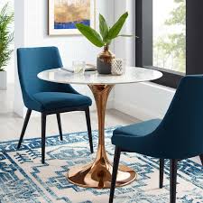 Rae round pedestal bistro dining table. Lippa 36 Round Artificial Marble Dining Table Contemporary Modern Furniture Lexmod
