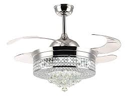 New 42 led ceiling fan light with remote control color temperature adjustable. Noxarte 42 Inch Promote Natural Ventilation Crystal Invisible Fan Led Dimmable Warm Daylight Cool Whi Chrome Ceiling Fan Chandelier Fan Ceiling Fan With Light