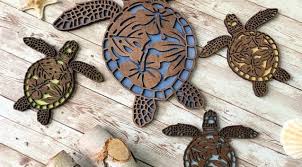 Tropical Sea Turtle Family Wall Art