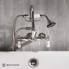 Randolph Morris Bathroom Wall Mount Gooseneck Clawfoot Tub Faucet With Handshower Rm405 Cp Chrome