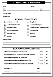 Employee Attendance History Report Forms