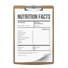 nutrition facts vector blank template