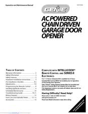 genie garage door opener user manuals