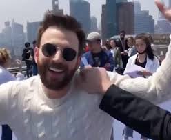 As we previously reported , chris recently celebrated his 34th birthday on june 13, while filming the new captain america movie. Chris Evans Fellow Superheroes Have Fun In The Sun Playing Name Swap On Avengers Endgame Press Tour