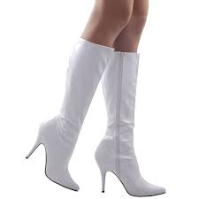 Image result for high heeled white boots