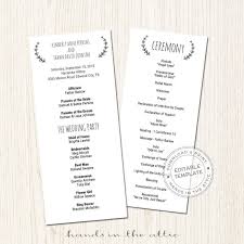 Printable Wedding Program Template Download Wedding Schedule Ideas