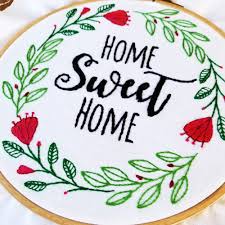 home sweet home embroidery design