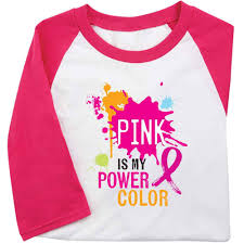 Pink Is My Power Color Gildan Heavy Cotton 3 4 Raglan Sleeve Baseball T Shirt