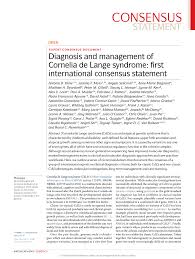 Pdf Diagnosis And Management Of Cornelia De Lange Syndrome
