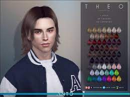 theo long male hair by anto at tsr
