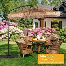 Outdoor Thatched Cantilever Umbrella
