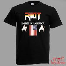 Details About Riot Band Born In America Album Mens Black T Shirt Size S M L Xl 2xl 3xl