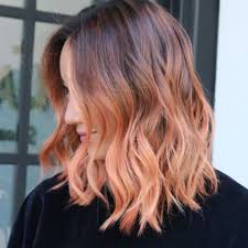 Ombre hair is a coloring effect in which the bottom portion of your hair looks lighter than the top ombré is usually used when you want your hair lighter at the ends. Peach Short Ombre Hair Hair Styles Strawberry Blonde Hair Short Ombre Hair