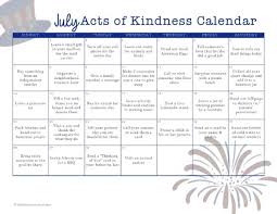 July Acts Of Kindness Calendar