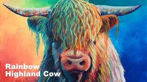 How To Paint A Rainbow Highland Cow