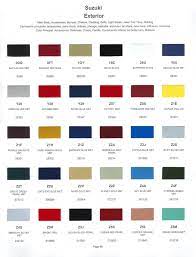 suzuki paint codes color charts