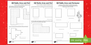 Make sure your student shows his work to show full understanding of the concept. Elf Area And Perimeter Christmas Activities Ks2