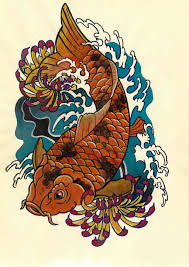 a koi fish tattoo design on a