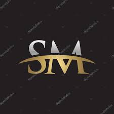 Initial Letter Sm Silver Gold Swoosh Logo Swoosh Logo Black