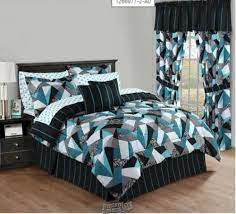 20 Piece Bed Sets Lukas Abstract Teal