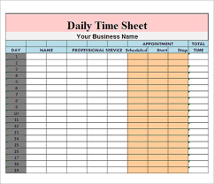 Daily Timesheet Template 15 Free Download For Pdf Excel