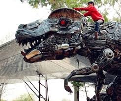Life Size T Rex Metal Sculpture