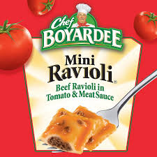 chef boyardee mini beef ravioli in