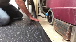 install rubber gym floor transitions