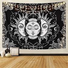 sun and moon wall rug psychedelic