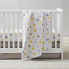 Nightfall Yellow Blue Crib Bedding Set