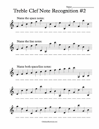 Free Treble Clef Note Recognition Worksheet With Ledger