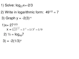 Ppt 1 Solve Log 27 X 2 3