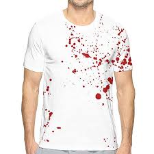 Mens T Shirt Blood Splatter Art Design Short Sleeve Tee