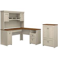 Maybe you would like to learn more about one of these? Fairview L Desk With Hutch And Storage In Antique White Engineered Wood Fv010aw