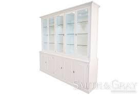white china cabinet with glass doors