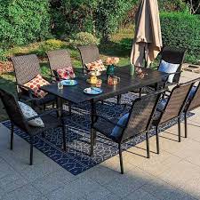 9 Piece Metal Patio Outdoor Dining Set