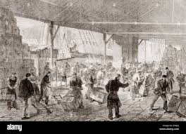 london docks 19th century hi res stock