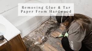 removing glue tar paper from hardwood