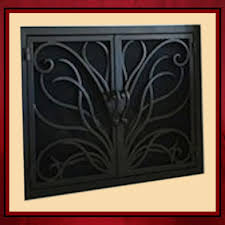 wrought iron fireplace screen door