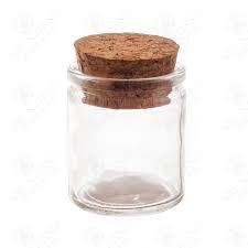 Clear Glass Round Jar With Cork Stopper