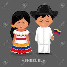 This is a traditional costume for the men in venezuela. Venezuelans In National Dress With A Flag Man And Woman In Traditional Royalty Free Cliparts Vectors And Stock Illustration Image 96984030