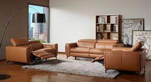 sofa set in contemporary leather